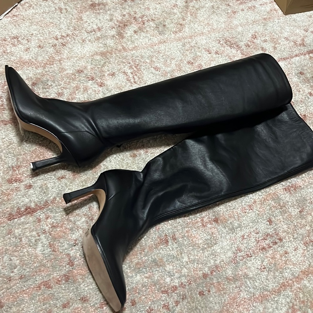Tall Heeled Leather Boots - Picture 2 of 5